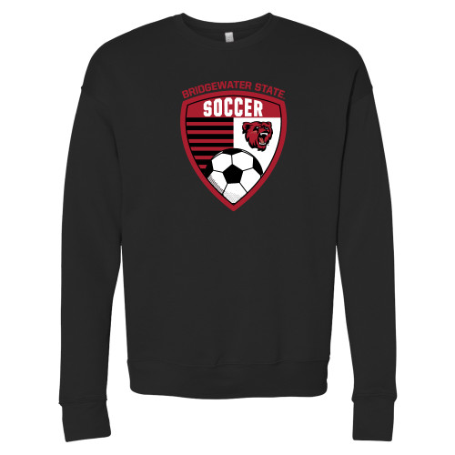  Bella + Canvas Black Fleece Crew - Soccer with Crest - BSU