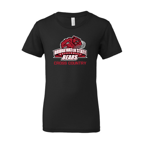  Bella + Canvas Youth Black Jersey T Shirt - Cross Country - Bridgewater State