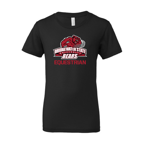  Bella + Canvas Youth Black Jersey T Shirt - Equestrian - Bridgewater State