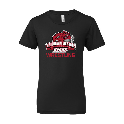  Bella + Canvas Youth Black Jersey T Shirt - Wrestling - Bridgewater State