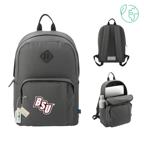  Repreve Ocean Charcoal Everyday Computer Backpack - BSU Diagonal Wordmark