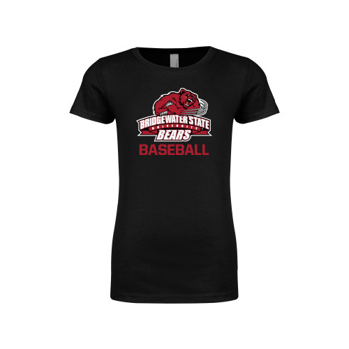  Next Level Girls Black Fashion Fit T Shirt - Baseball - Bridgewater State