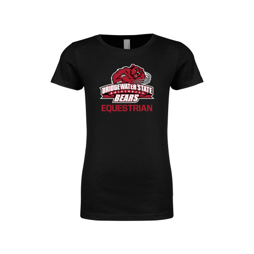  Next Level Girls Black Fashion Fit T Shirt - Equestrian - Bridgewater State