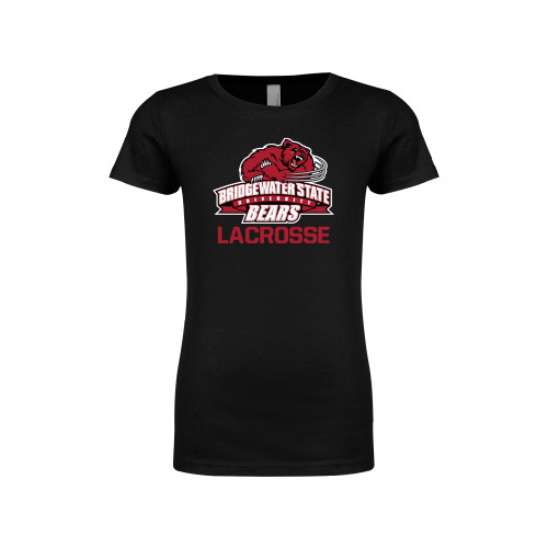  Next Level Girls Black Fashion Fit T Shirt - Lacrosse - Bridgewater State