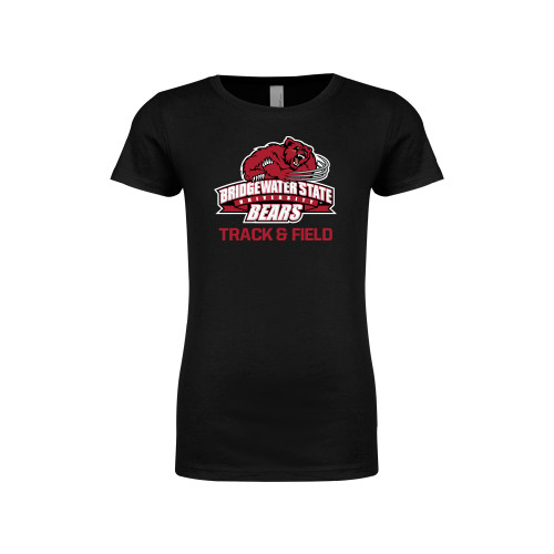  Next Level Girls Black Fashion Fit T Shirt - Track and Field - Bridgewater State