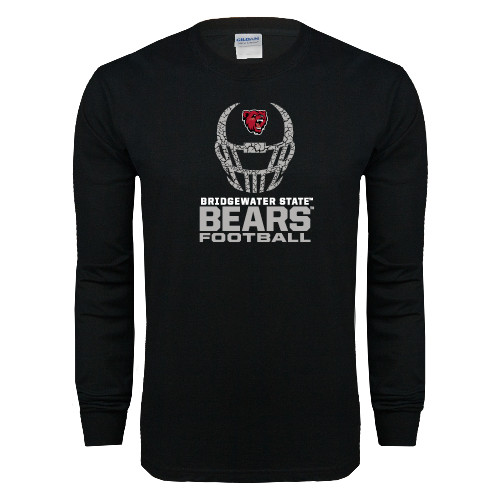  Black Long Sleeve T Shirt - Football Helmet Design