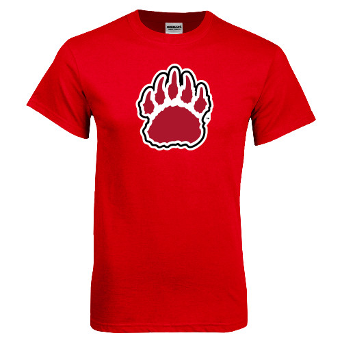  Red T Shirt - Red and White Bear Paw