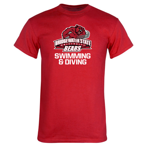  Red T Shirt - Swimming and Diving - Bridgewater State