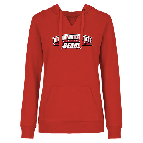  Womens Plus Red Hoodie - Bridgewater State Bears Wordmark