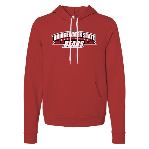  Bella + Canvas Red Fleece Hood - Bridgewater State Bears Wordmark