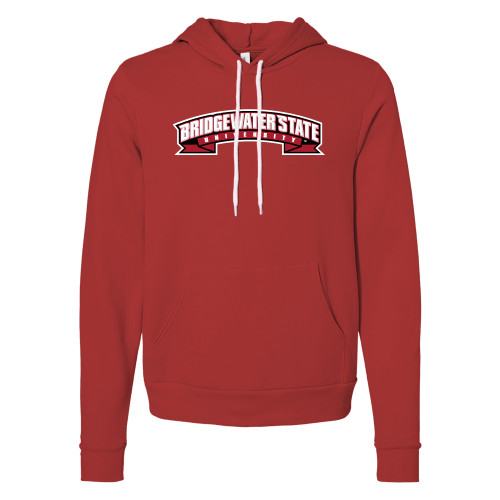  Bella + Canvas Red Fleece Hood - Bridgewater State Wordmark