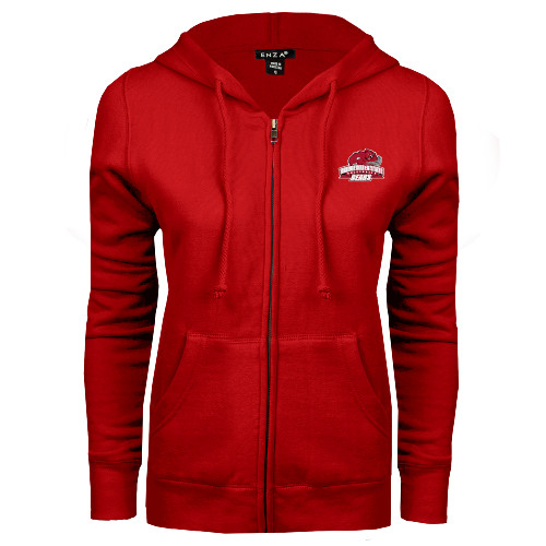 Bridgewater ENZA Womens Red Fleece Full Zip Hood