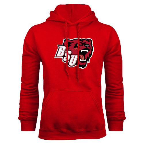  Red Fleece Hoodie - BSU w/ Bear Head