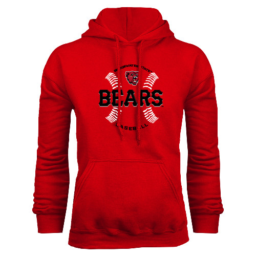  Red Fleece Hoodie - Baseball Seams Design