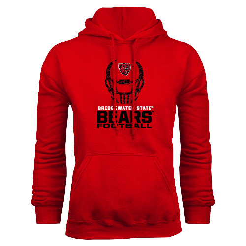  Red Fleece Hoodie - Football Helmet Design