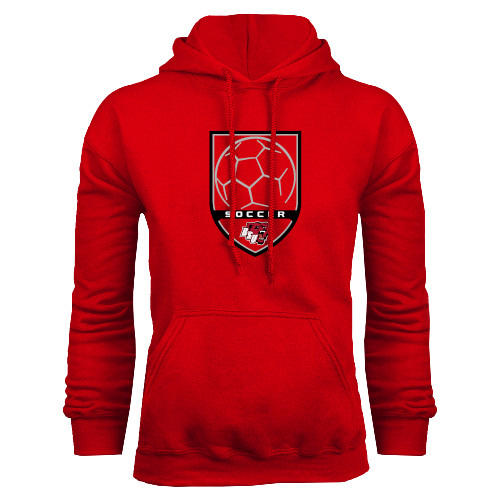  Red Fleece Hoodie - Soccer Shield Design