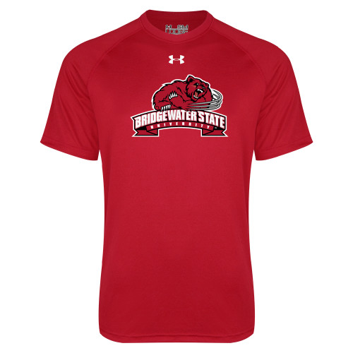  Under Armour Red Tech Tee - Bridgewater State University w/ Bear