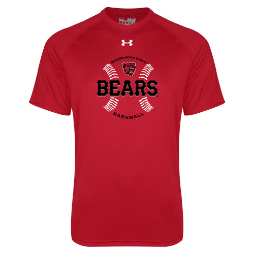  Under Armour Red Tech Tee - Baseball Seams Design