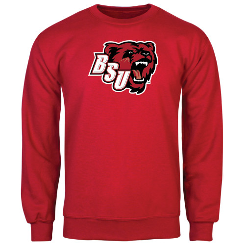  Red Fleece Crew - BSU w/ Bear Head