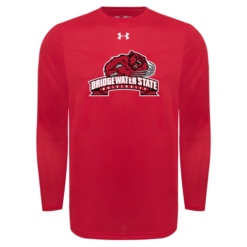  Under Armour Red Long Sleeve Tech Tee - Bridgewater State University w/ Bear