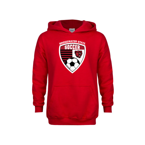  Youth Red Fleece Hoodie - Soccer with Crest - BSU