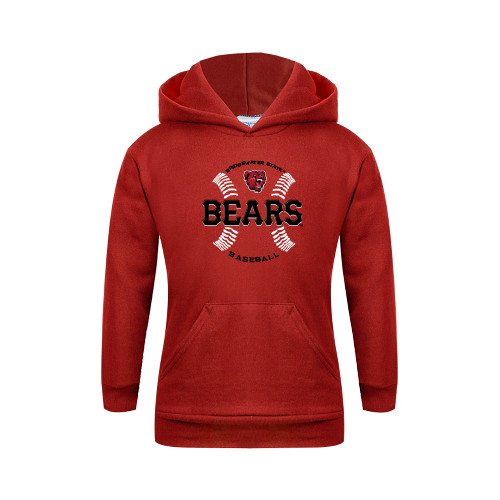  Youth Red Fleece Hoodie - Baseball Seams Design