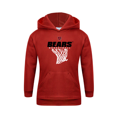  Youth Red Fleece Hoodie - Basketball Net Design