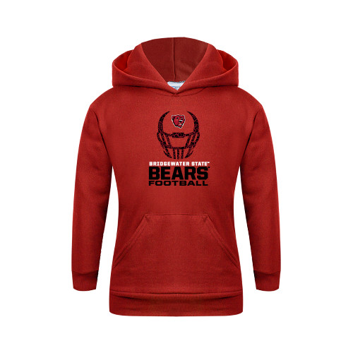  Youth Red Fleece Hoodie - Football Helmet Design