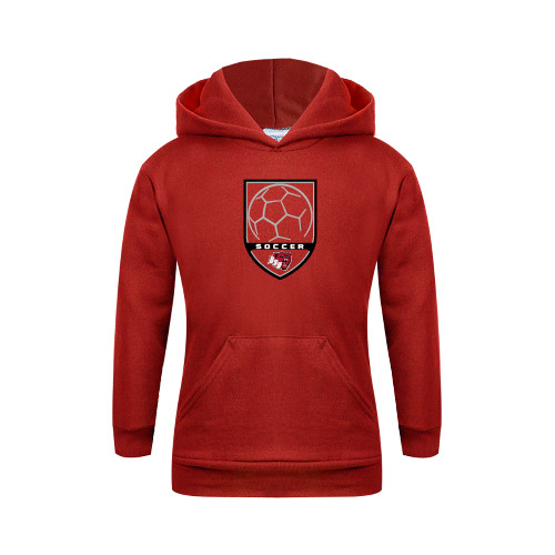  Youth Red Fleece Hoodie - Soccer Shield Design