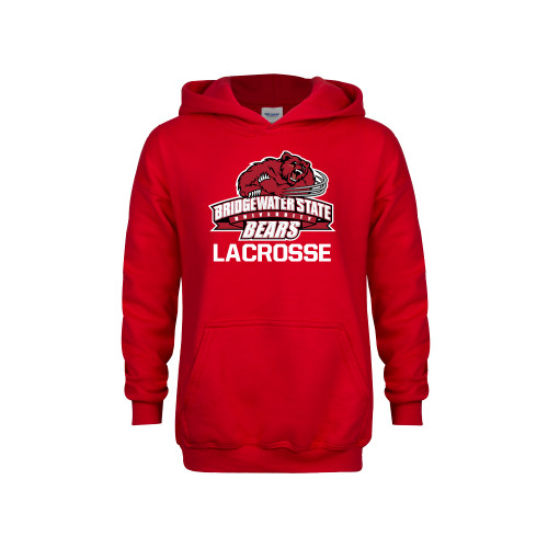  Youth Red Fleece Hoodie - Lacrosse - Bridgewater State