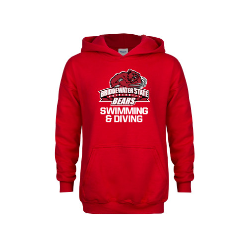  Youth Red Fleece Hoodie - Swimming and Diving - Bridgewater State