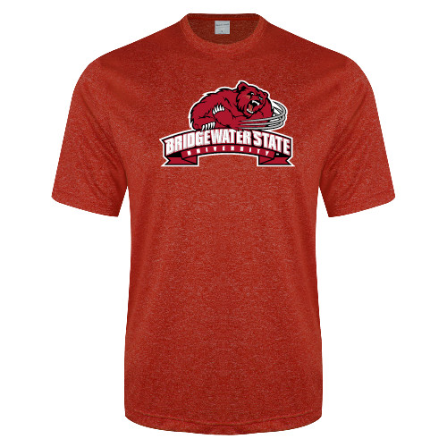  Red Heather Performance Contender Tee - Bridgewater State University w/ Bear