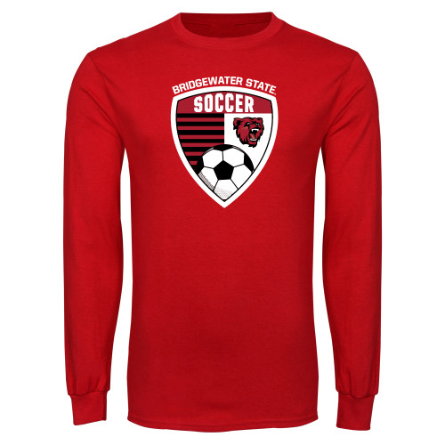 Red Long Sleeve T Shirt - Soccer with Crest - BSU