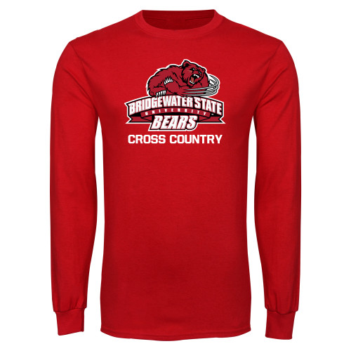  Red Long Sleeve T Shirt - Cross Country - Bridgewater State