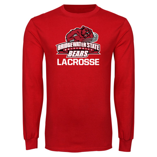  Red Long Sleeve T Shirt - Lacrosse - Bridgewater State