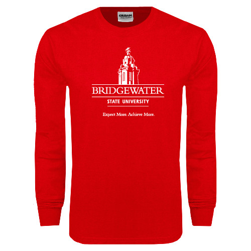  Red Long Sleeve T Shirt - University Mark w Tag Line