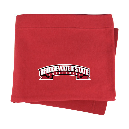  Red Sweatshirt Blanket - Bridgewater State Wordmark