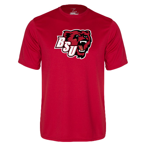  Red Performance Tee - BSU w/ Bear Head