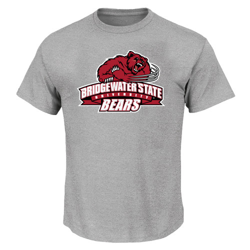  Tall Heather Grey T Shirt - Bridgewater State Bears Athletic Mark