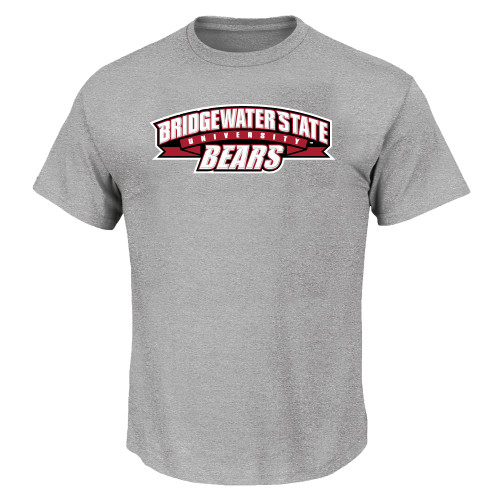  Tall Heather Grey T Shirt - Bridgewater State Bears Wordmark