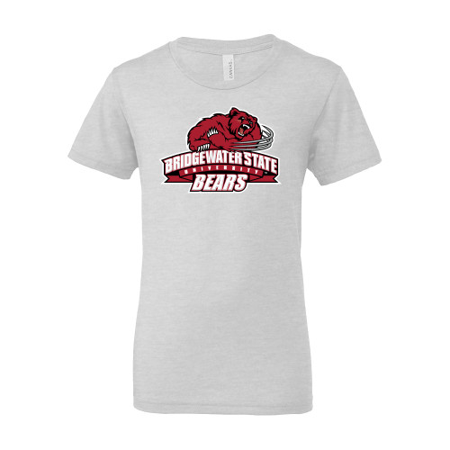  Bella + Canvas Youth Ash Grey Jersey T Shirt - Bridgewater State Bears Athletic Mark
