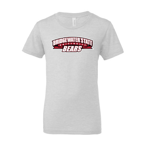  Bella + Canvas Youth Ash Grey Jersey T Shirt - Bridgewater State Bears Wordmark
