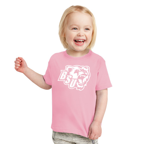  Toddler Pink T Shirt - BSU w/ Bear Head