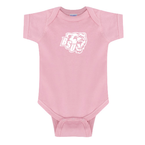  Light Pink Infant Onesie - BSU w/ Bear Head