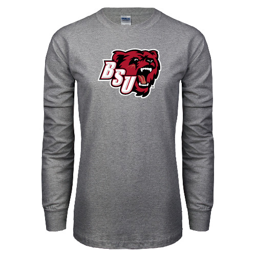  Grey Long Sleeve T Shirt - BSU w/ Bear Head