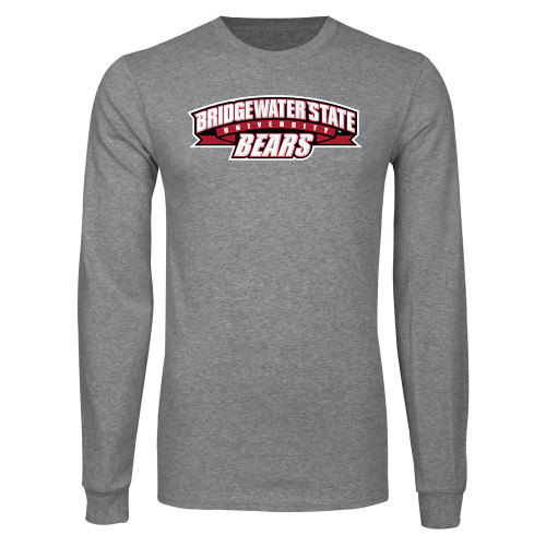  Grey Long Sleeve T Shirt - Bridgewater State Bears Wordmark