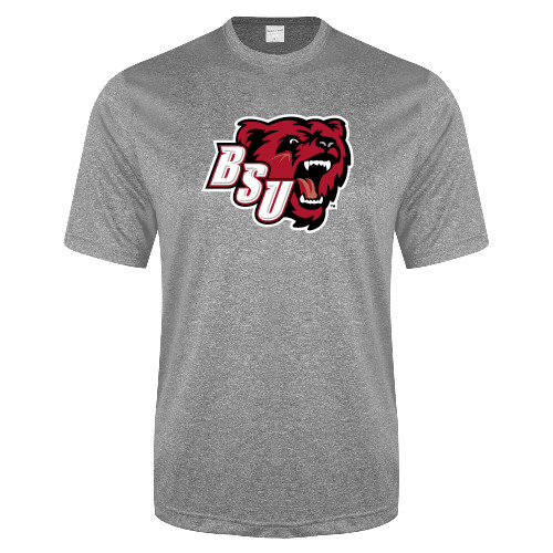  Grey Heather Performance Contender Tee - BSU w/ Bear Head