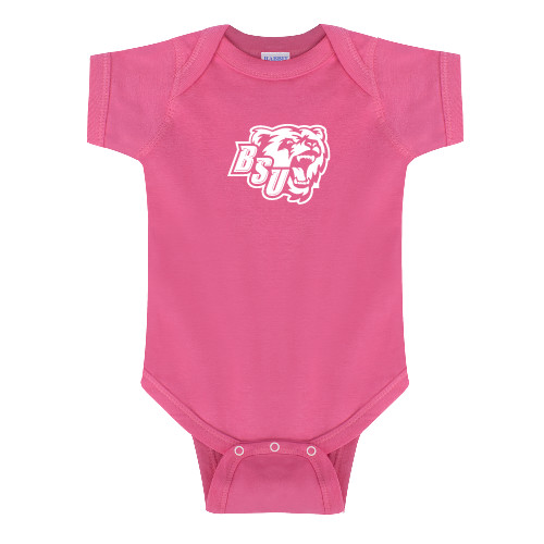  Fuchsia Infant Onesie - BSU w/ Bear Head