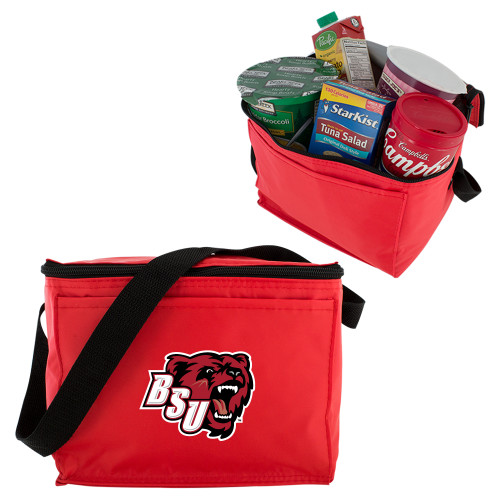  Six Pack Red Cooler - BSU Bear Head