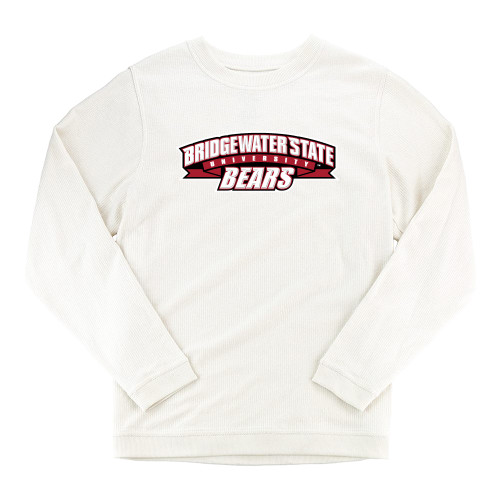  Boxercraft Womens Cream Corded Crew - Bridgewater State Bears Wordmark
